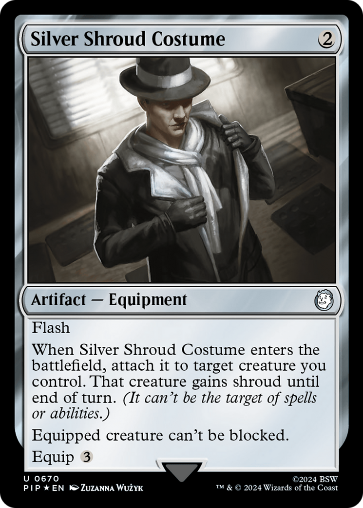 Silver Shroud Costume (Surge Foil) [Fallout] MTG Single Magic: The Gathering   