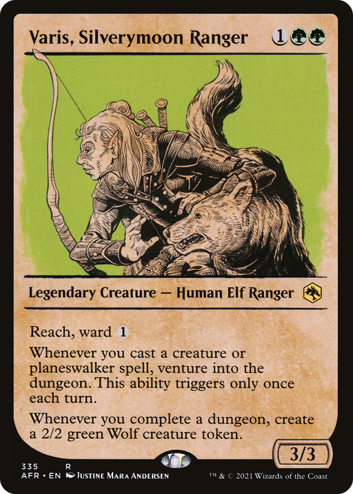 Varis, Silverymoon Ranger (AFR-335) [Adventures in the Forgotten Realms] (Showcase) MTG Single Wizards of the Coast