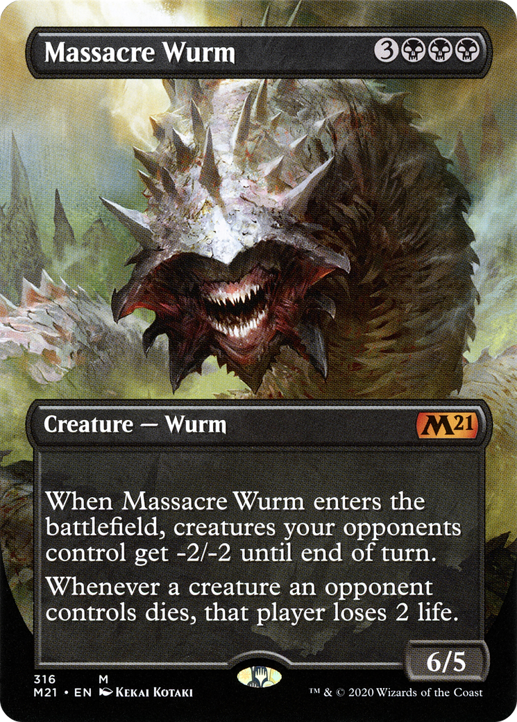 Massacre Wurm (Alternate Art) (M21-316) [Core Set 2021] (Borderless) MTG Single Wizards of the Coast