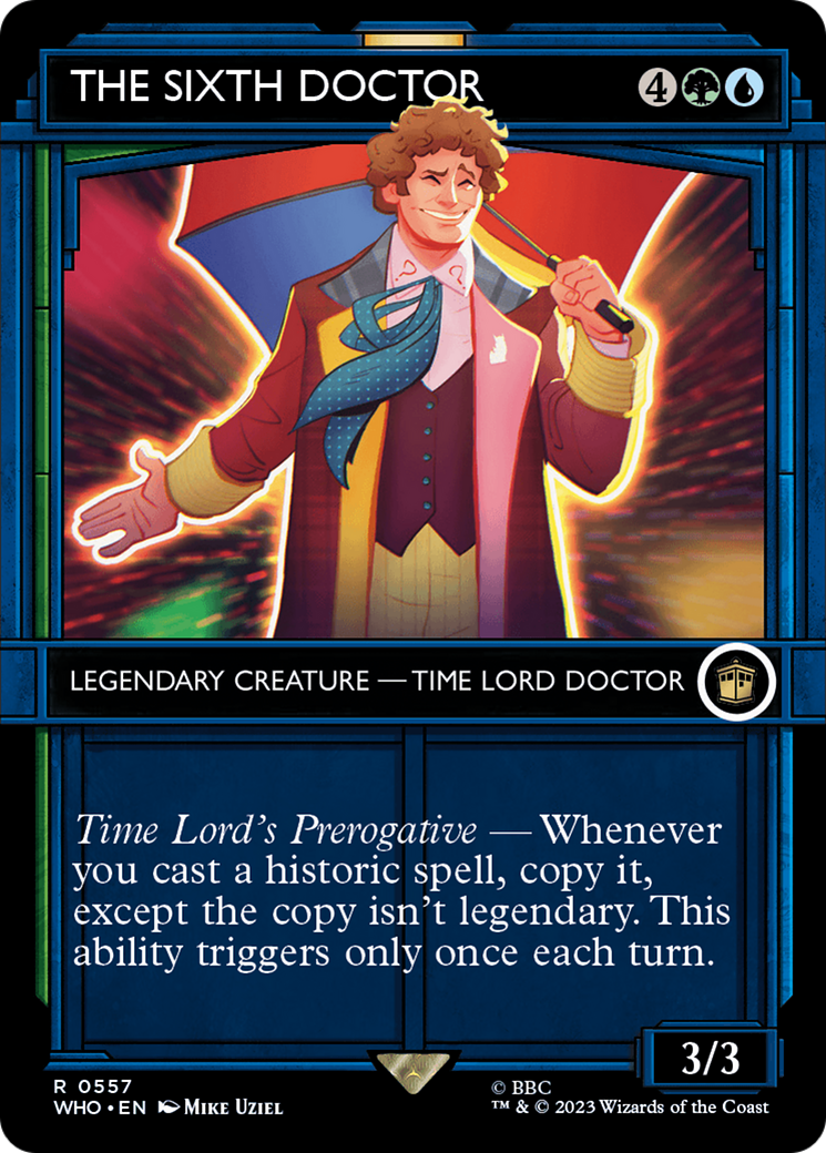 The Sixth Doctor (WHO-557) [Doctor Who] (Showcase) (Borderless) MTG Single Wizards of the Coast