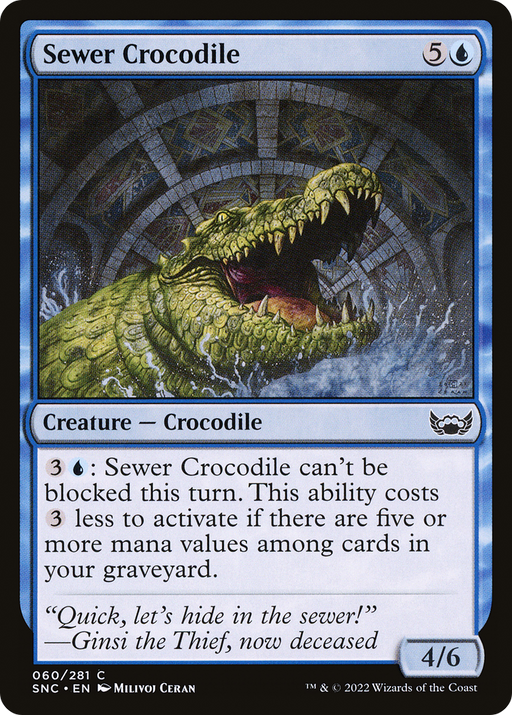 Sewer Crocodile (SNC-060) [Streets of New Capenna] MTG Single Wizards of the Coast