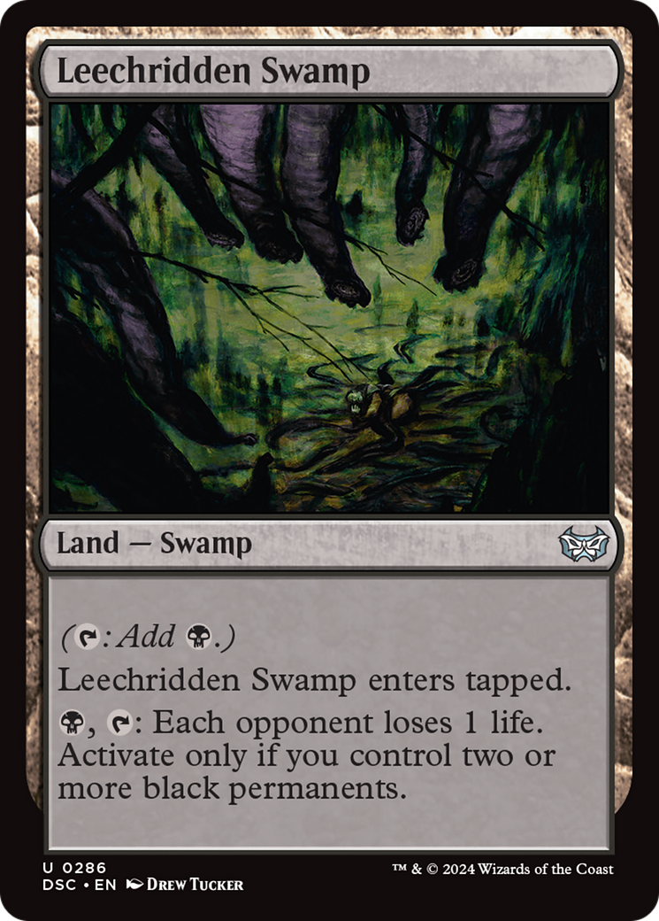 Leechridden Swamp (DSC-286) [Duskmourn: House of Horror Commander] MTG Single Wizards of the Coast