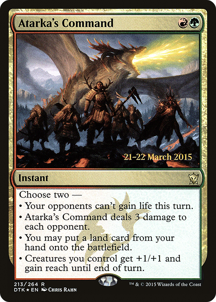 Atarka's Command (PRE-213) [Dragons of Tarkir Promos] Foil MTG Single Wizards of the Coast