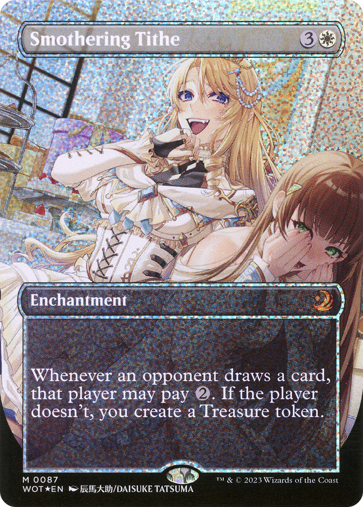 Smothering Tithe (Anime Borderless) (Confetti Foil) (WOT-087) [Wilds of Eldraine: Enchanting Tales] (Borderless) Foil MTG Single Wizards of the Coast