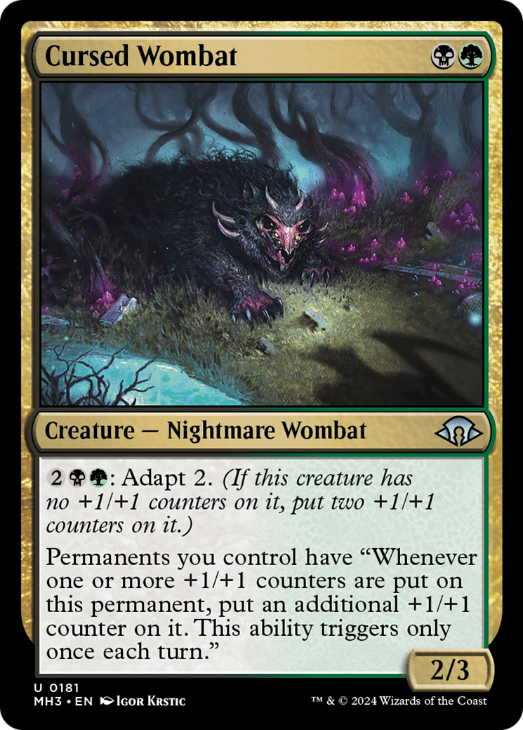 Cursed Wombat (MH3-181) [Modern Horizons 3] Foil MTG Single Wizards of the Coast