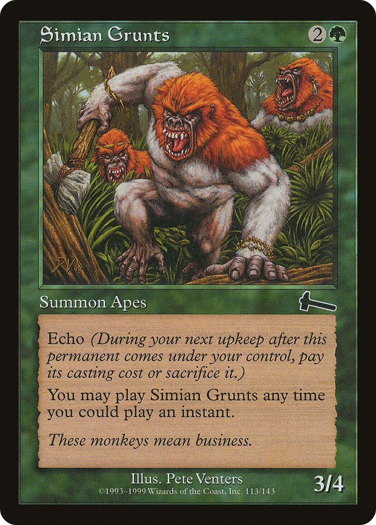 Simian Grunts (ULG-113) [Urza's Legacy] MTG Single Wizards of the Coast