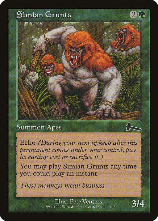 Simian Grunts (ULG-113) [Urza's Legacy] MTG Single Wizards of the Coast