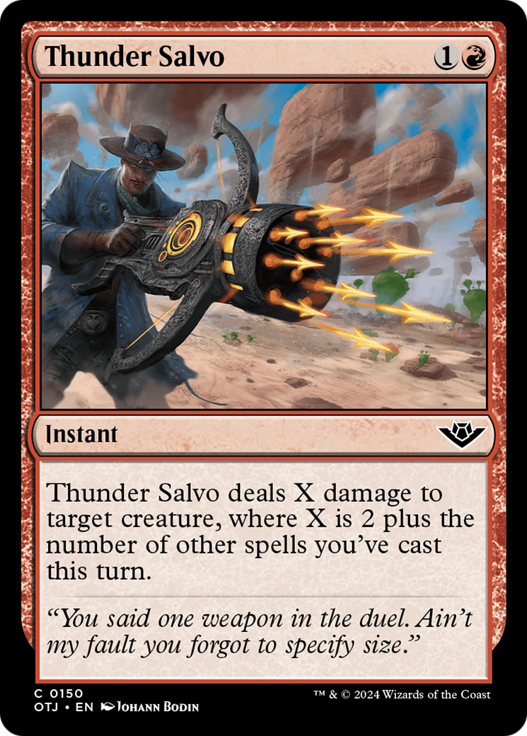 Thunder Salvo (OTJ-150) [Outlaws of Thunder Junction] Foil MTG Single Wizards of the Coast