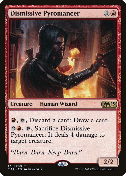 Dismissive Pyromancer (M19-136) [Core Set 2019] Foil MTG Single Wizards of the Coast
