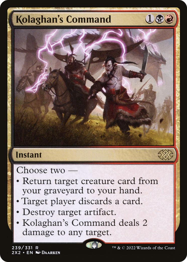 Kolaghan's Command (2X2-239) [Double Masters 2022] MTG Single Wizards of the Coast