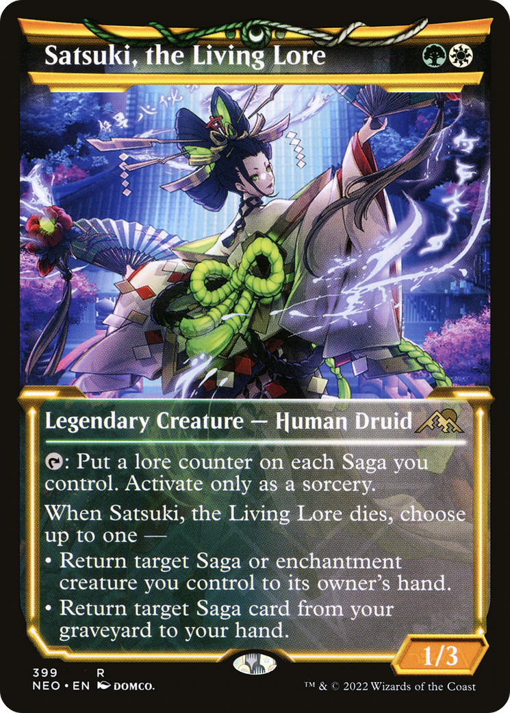 Satsuki, the Living Lore (NEO-399) [Kamigawa: Neon Dynasty] (Showcase) Foil MTG Single Wizards of the Coast