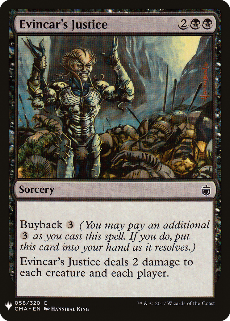 Evincar's Justice (LIST-CMA-58) [Mystery Booster] The List MTG Single Wizards of the Coast