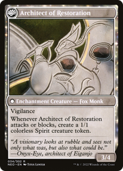 The Restoration of Eiganjo // Architect of Restoration (NEO-034) [Kamigawa: Neon Dynasty] Foil MTG Single Wizards of the Coast
