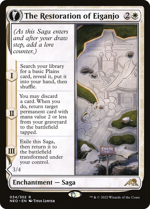 The Restoration of Eiganjo // Architect of Restoration (NEO-034) [Kamigawa: Neon Dynasty] MTG Single Wizards of the Coast