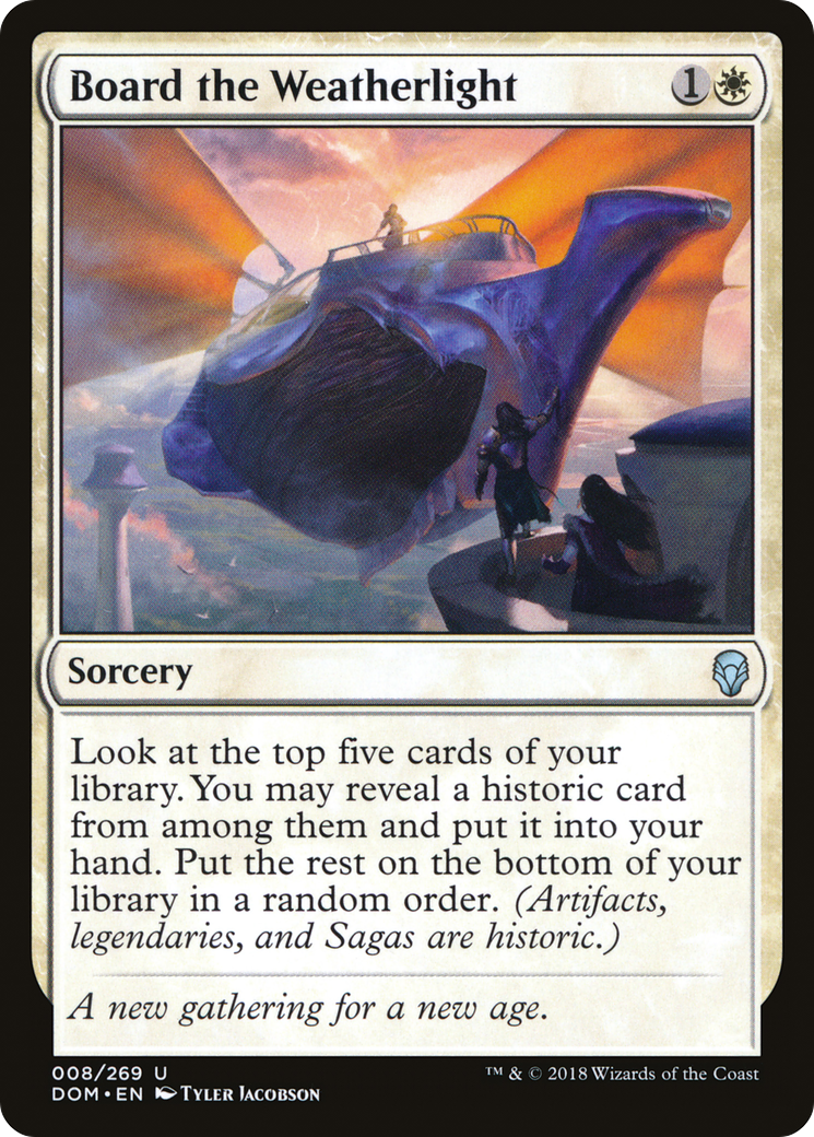 Board the Weatherlight (DOM-008) [Dominaria] Foil MTG Single Wizards of the Coast