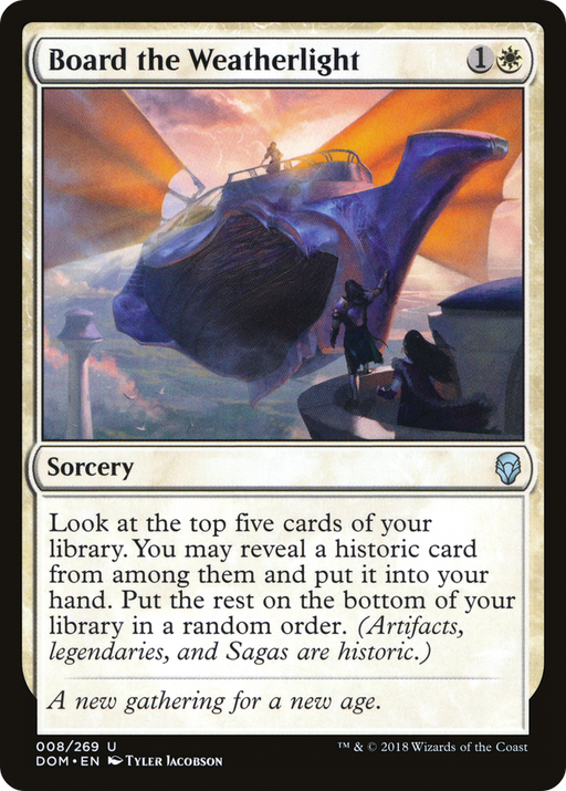 Board the Weatherlight (DOM-008) [Dominaria] Foil MTG Single Wizards of the Coast