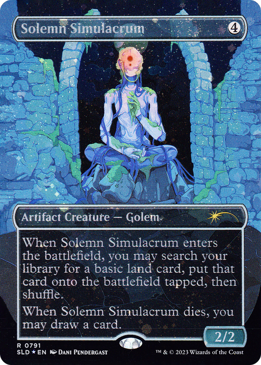 Solemn Simulacrum (SLD-791★) [Secret Lair] Drop (Borderless) Foil MTG Single Wizards of the Coast