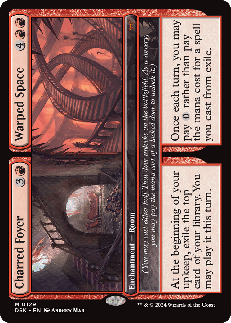 Charred Foyer // Warped Space (DSK-129) [Duskmourn: House of Horror] Foil MTG Single Wizards of the Coast