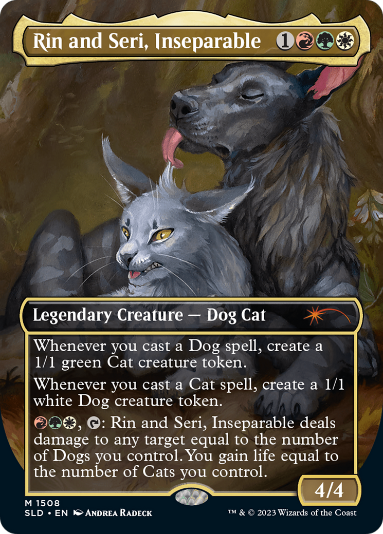 Rin and Seri, Inseparable (1508) (SLD-1508) [Secret Lair] Drop (Borderless) Foil MTG Single Wizards of the Coast