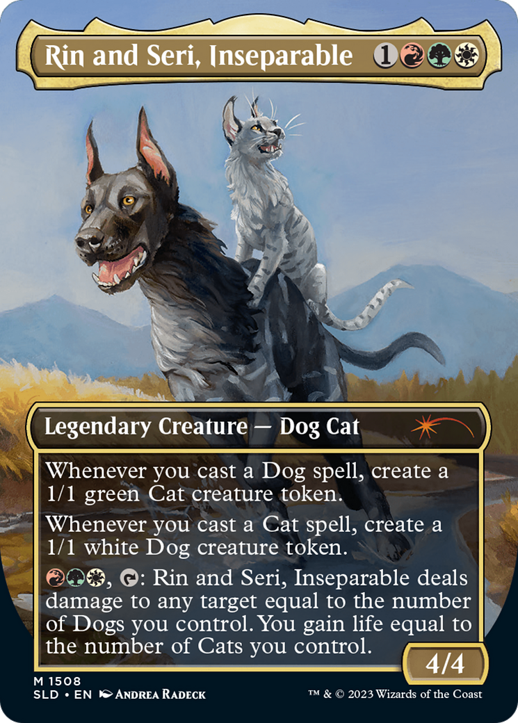 Rin and Seri, Inseparable (1508) (SLD-1508) [Secret Lair] Drop (Borderless) Foil MTG Single Wizards of the Coast