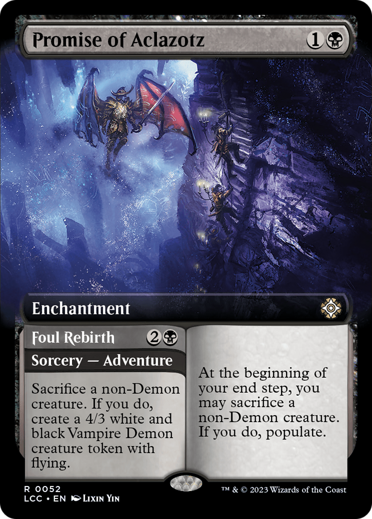 Promise of Aclazotz (LCC-052) [The Lost Caverns of Ixalan Commander] (Extended Art) MTG Single Wizards of the Coast