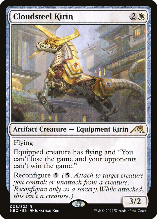 Cloudsteel Kirin (NEO-008) [Kamigawa: Neon Dynasty] MTG Single Wizards of the Coast