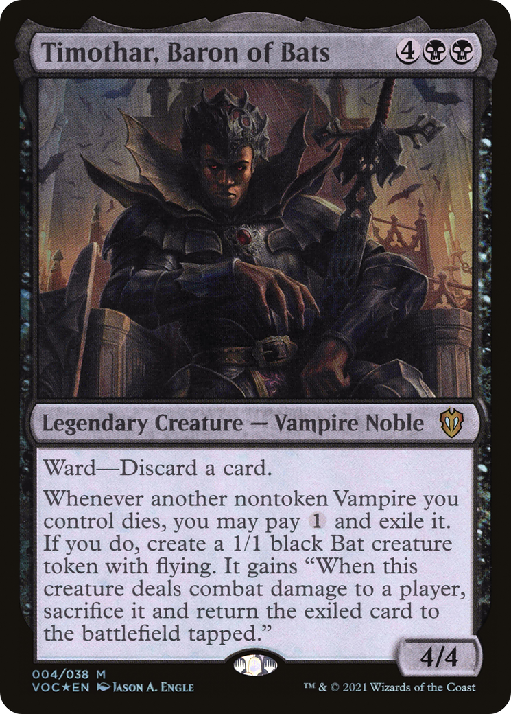 Timothar, Baron of Bats (VOC-004) [Crimson Vow Commander] MTG Single Wizards of the Coast