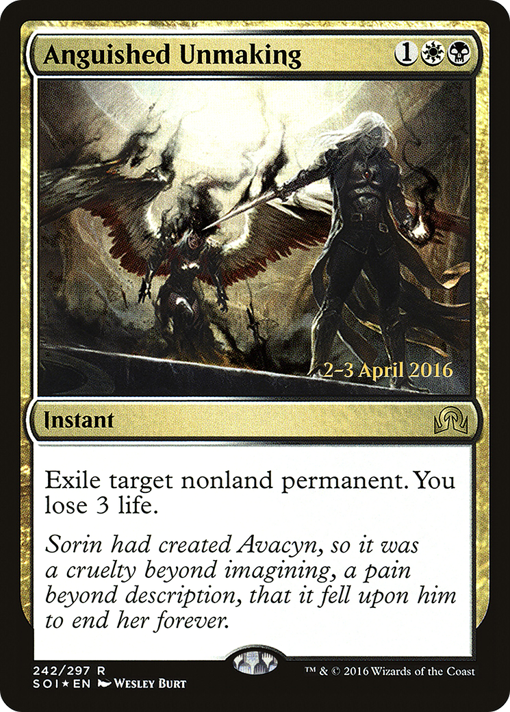Anguished Unmaking (PRE-242) [Shadows over Innistrad Promos] Foil MTG Single Wizards of the Coast