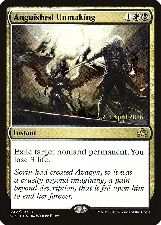Anguished Unmaking (PRE-242) [Shadows over Innistrad Promos] Foil MTG Single Wizards of the Coast
