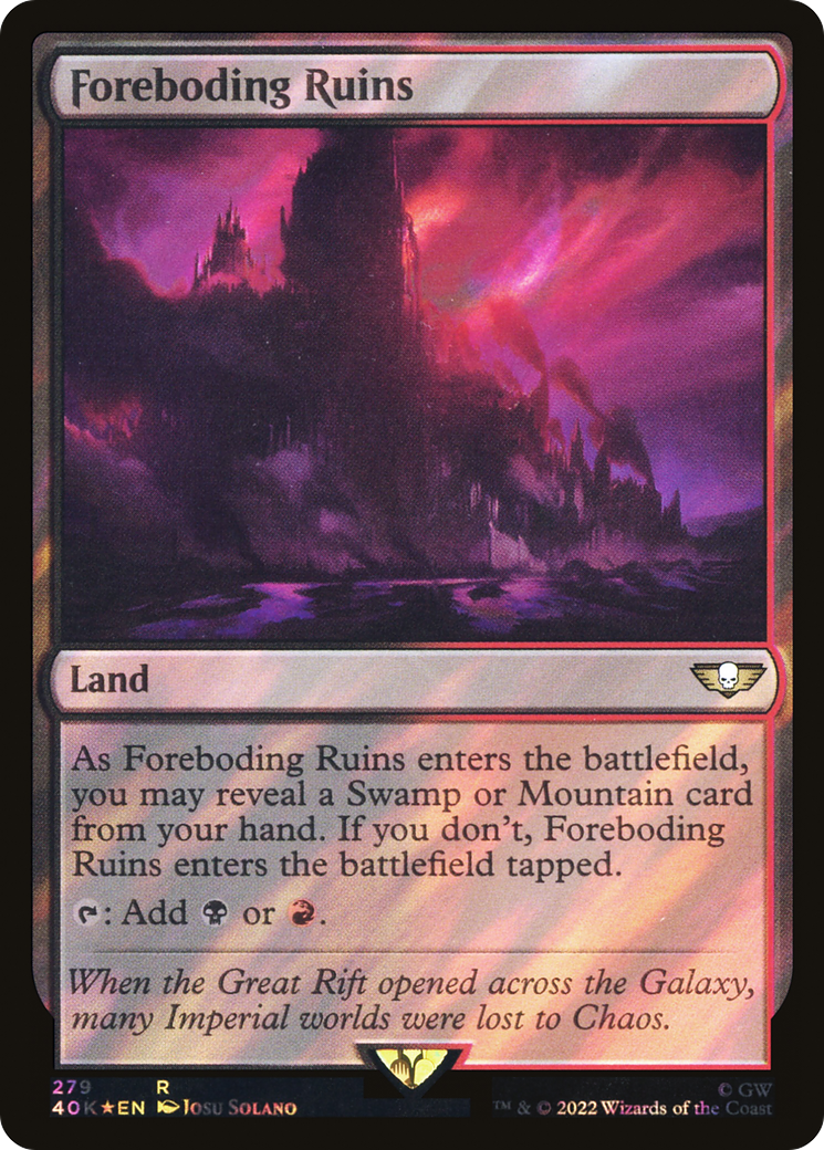 Foreboding Ruins (40K-279★) [Warhammer 40,000 Commander] Foil MTG Single Wizards of the Coast
