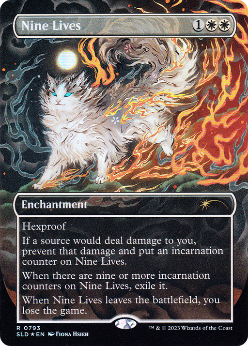 Nine Lives (SLD-793) [Secret Lair Drop] (Borderless) Foil MTG Single Wizards of the Coast