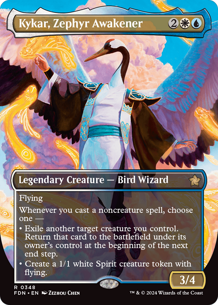 Kykar, Zephyr Awakener (FDN-348) [Foundations] (Borderless) Foil MTG Single Wizards of the Coast