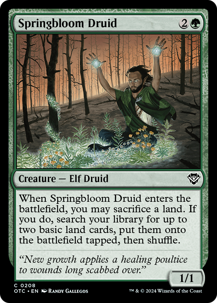 Springbloom Druid (OTC-208) [Outlaws of Thunder Junction Commander] MTG Single Wizards of the Coast