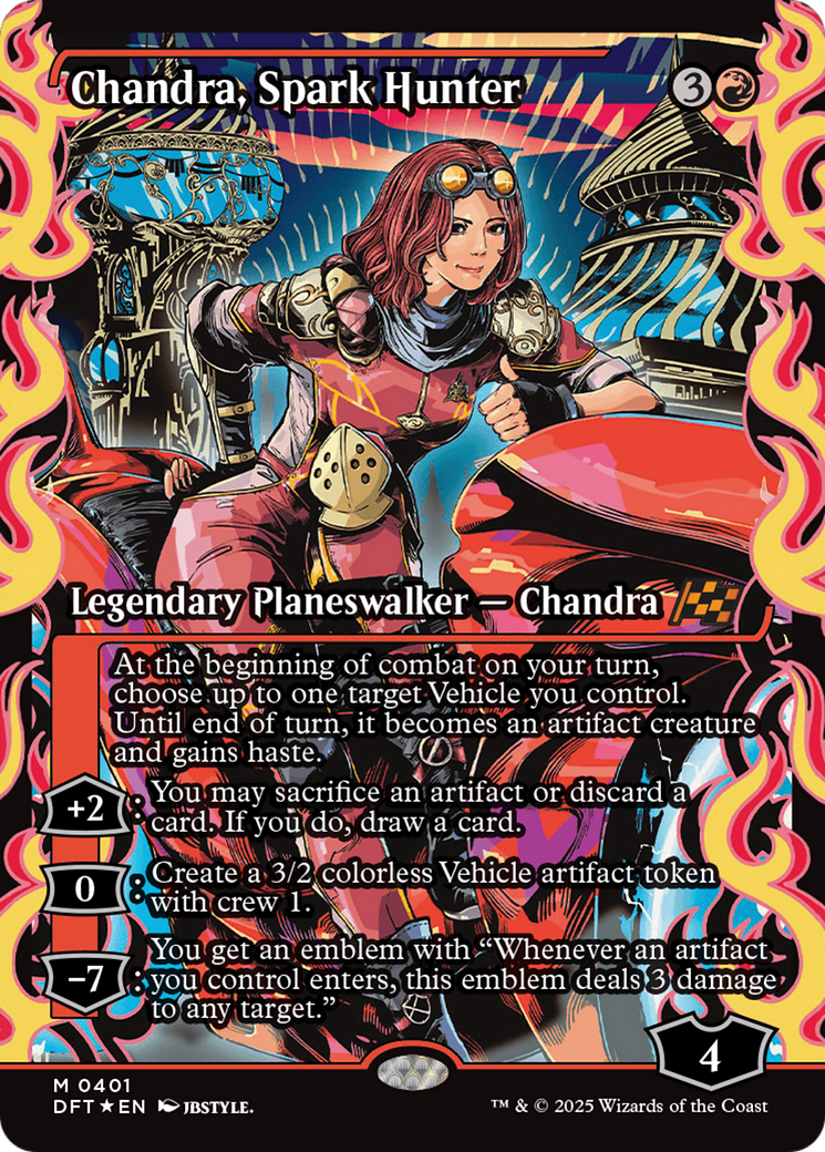 Chandra, Spark Hunter (DFT-401) [Aetherdrift] (Showcase) Foil MTG Single Wizards of the Coast