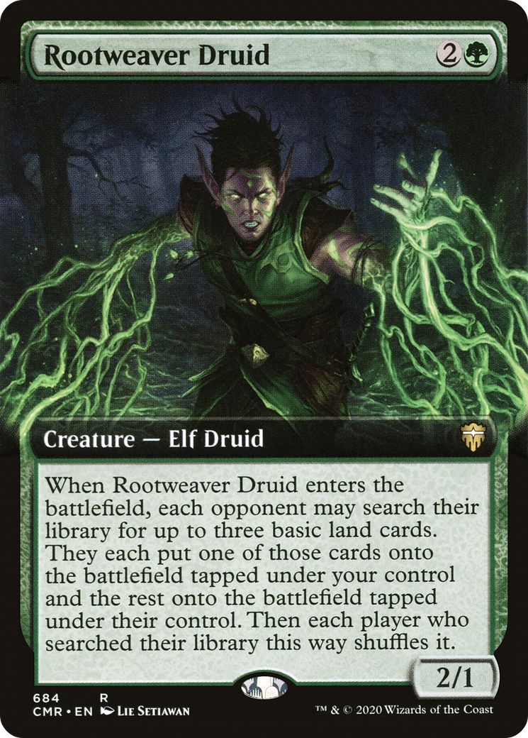 Rootweaver Druid (CMR-684) [Commander Legends] (Extended Art) MTG Single Wizards of the Coast