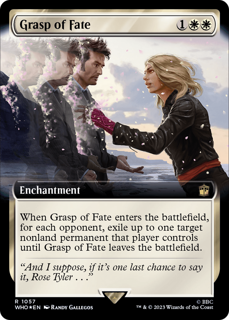 Grasp of Fate (Surge Foil) (WHO-1057) [Doctor Who] (Extended Art) Foil MTG Single Wizards of the Coast