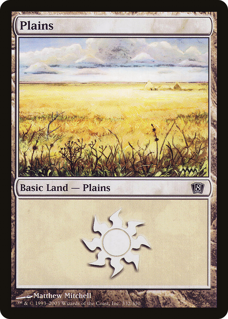 Plains (332) (8ED-332) [8th Edition] Foil MTG Single Wizards of the Coast
