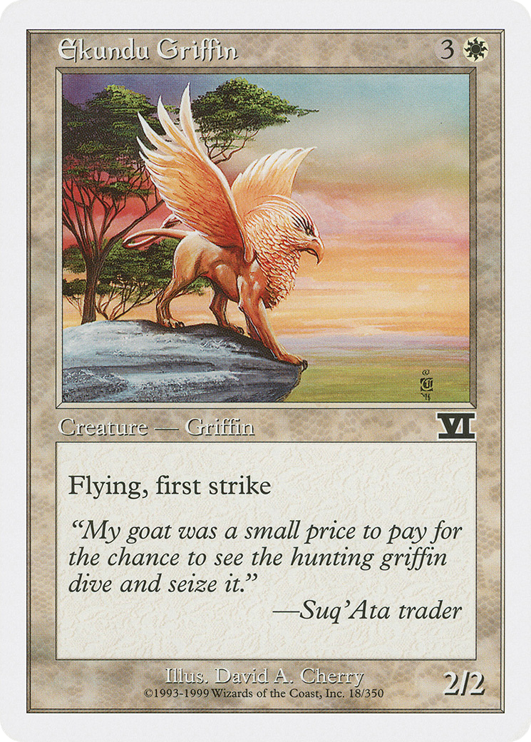 Ekundu Griffin (6ED-018) [Classic Sixth Edition] MTG Single Wizards of the Coast