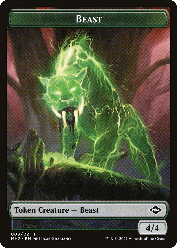 Beast (TMH2-009) [Tokens] Modern Horizons 2 Tokens Foil MTG Single Wizards of the Coast