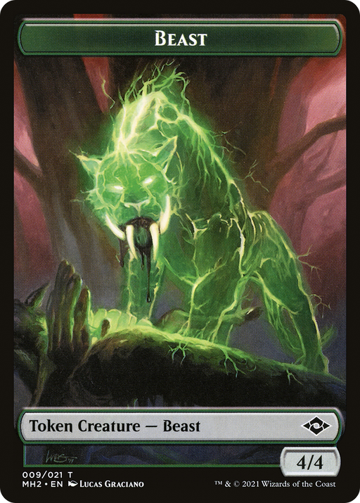 Beast (TMH2-009) [Tokens] Modern Horizons 2 Tokens Foil MTG Single Wizards of the Coast