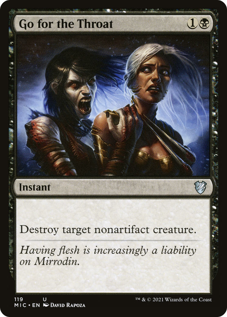 Go for the Throat (MIC-119) [Midnight Hunt Commander] MTG Single Wizards of the Coast