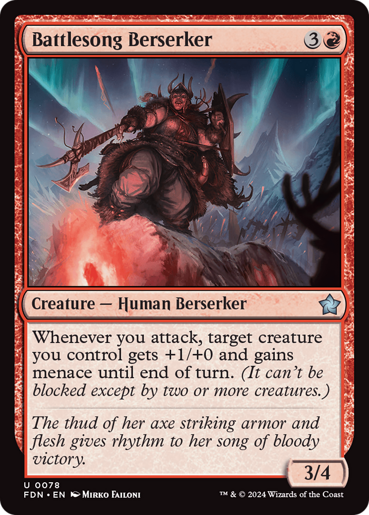Battlesong Berserker (FDN-078) [Foundations] Foil MTG Single Wizards of the Coast