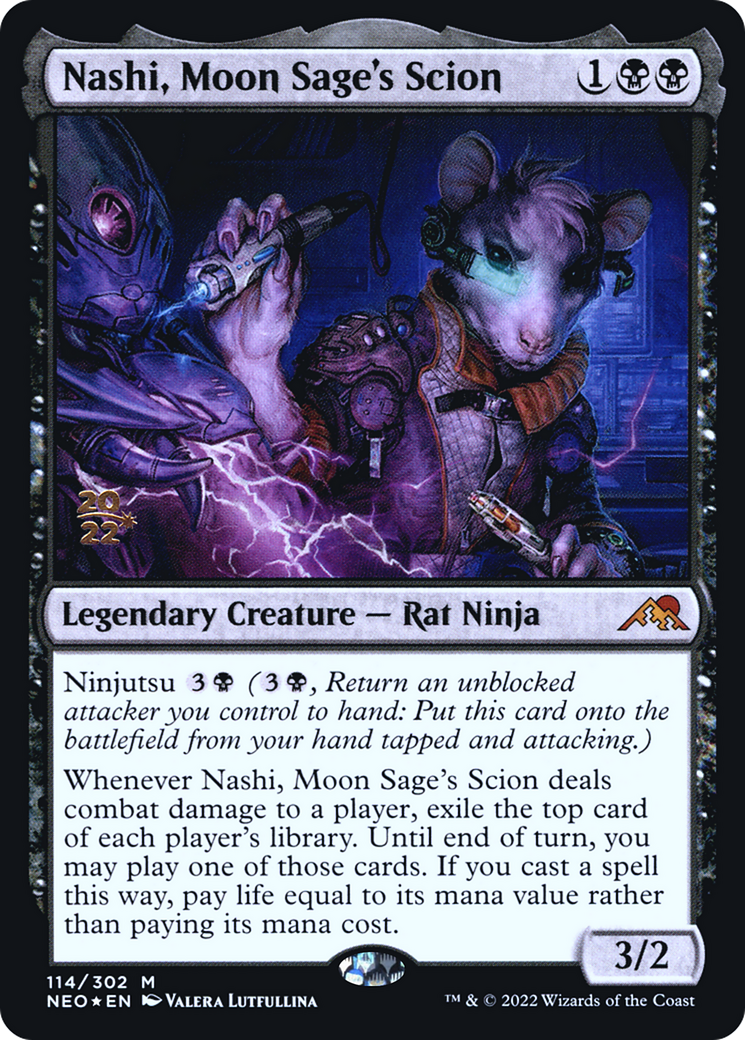 Nashi, Moon Sage's Scion (PRE-114S) [Kamigawa: Neon Dynasty Promos] Foil MTG Single Wizards of the Coast
