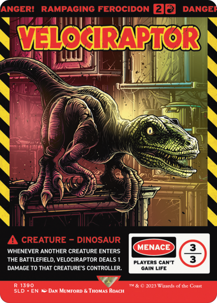 Velociraptor - Rampaging Ferocidon (SLD-1390) [Secret Lair Drop] (Full Art) (Borderless)