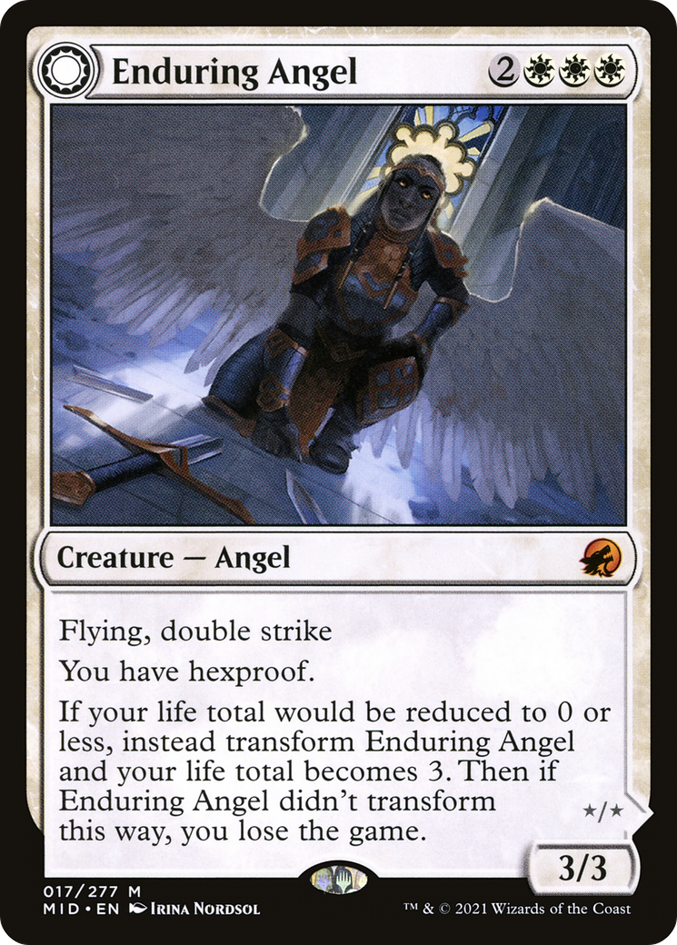 Enduring Angel (MID-017) [Innistrad: Midnight Hunt] Foil MTG Single Wizards of the Coast