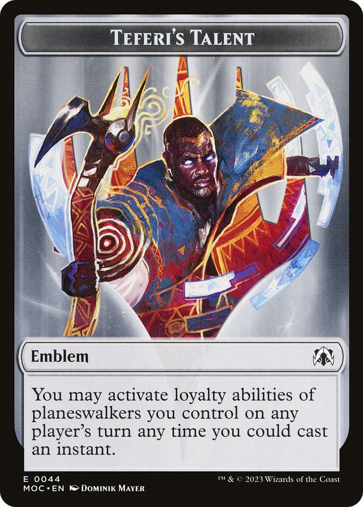 Teferi's Talent Emblem (TMOC-044) [Tokens] March of the Machine Commander Tokens Foil MTG Single Wizards of the Coast