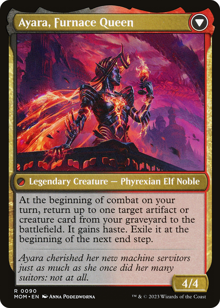 Ayara, Widow of the Realm // Ayara, Furnace Queen (MOM-090) [March of the Machine] MTG Single Wizards of the Coast