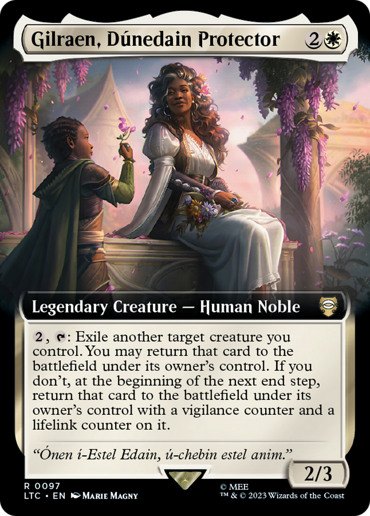 Gilraen, Dunedain Protector (LTC-097) [Tales of Middle-earth Commander] (Extended Art) Foil MTG Single Wizards of the Coast