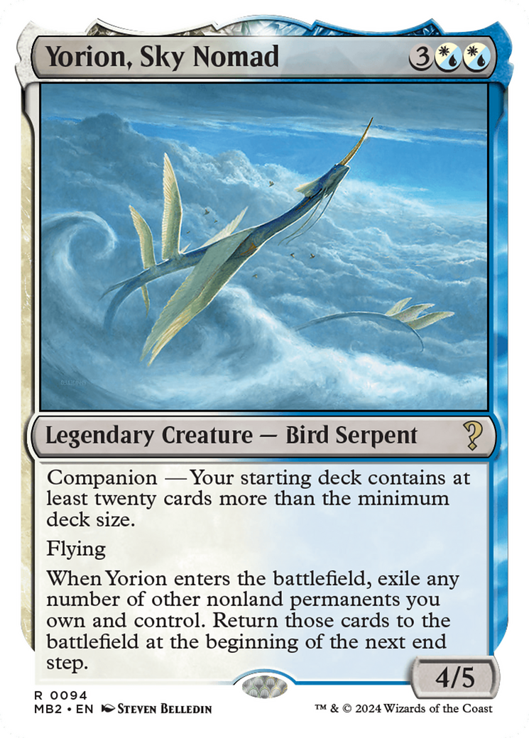 Yorion, Sky Nomad (White Border) (MB2-094) [Mystery Booster] Mystery Booster 2 MTG Single Wizards of the Coast