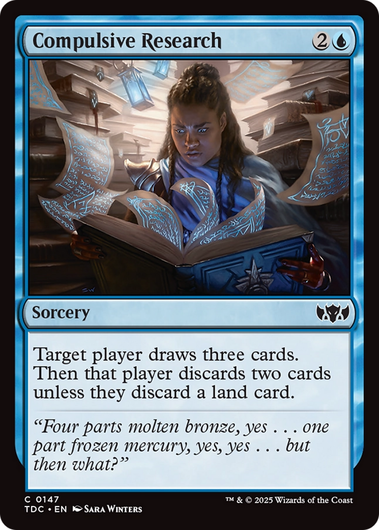 Compulsive Research (TDC-147) [Commander: Tarkir: Dragonstorm] MTG Single Wizards of the Coast